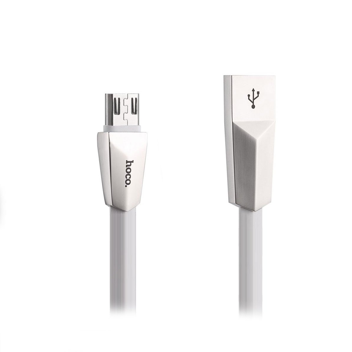

Кабель USB-Micro USB, плоский, 2.4A, 1.2м, белый HOCO Zinc alloy rhombic X4 (УТ-00000374), X4