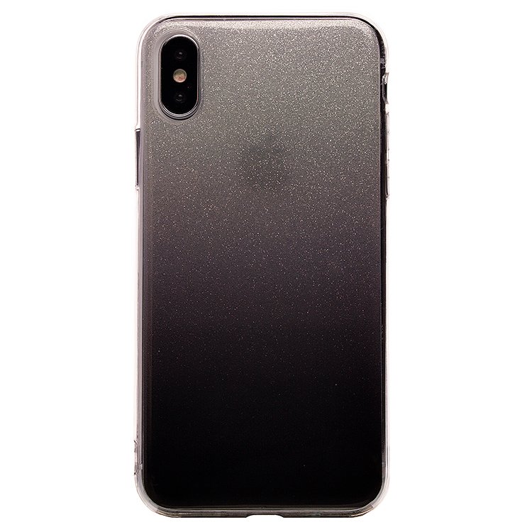 

Чехол-накладка Glamour для смартфона Apple iPhone X/XS, силикон, черный/серебристый (77947)