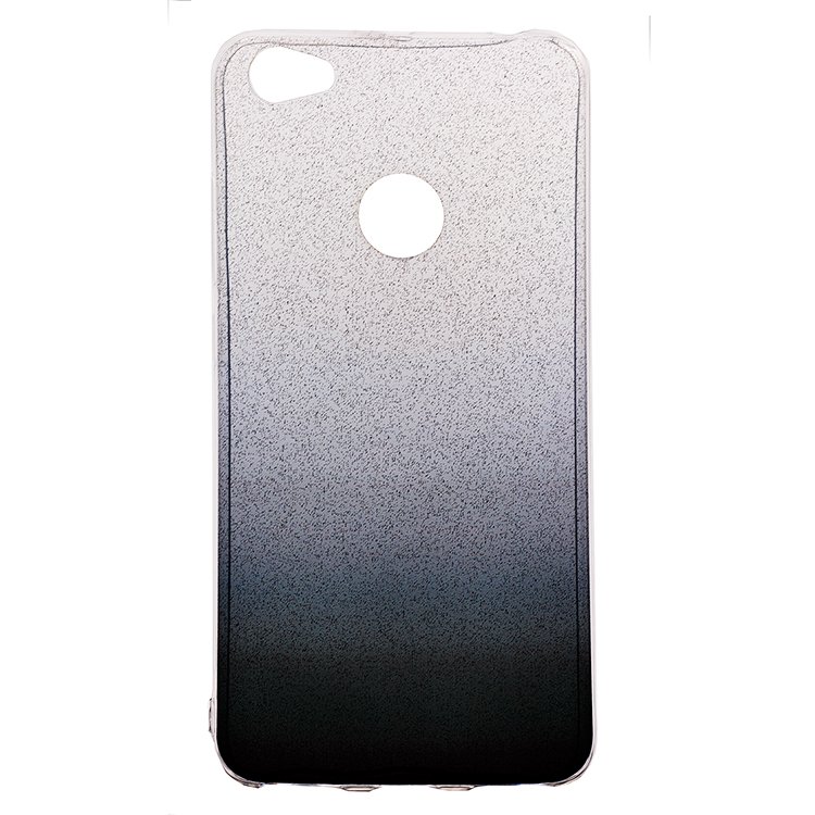 Чехол-накладка Glamour для смартфона Xiaomi Redmi Note 5A Prime, силикон, черный/серебристый (84343)