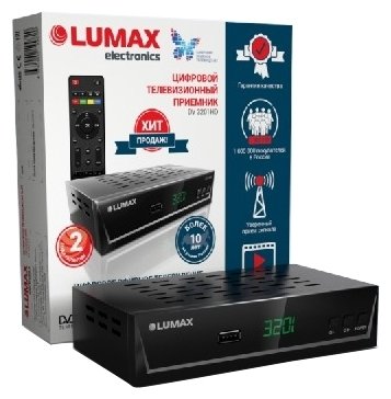

Приставка для цифрового ТВ LUMAX DV3201HD, DVB-T2/DVB-T/DVB-C, HDMI, RCA, DV3201HD