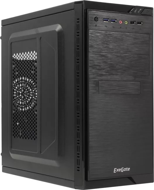 Корпус ExeGate QA-412U, mATX, Mini-Tower, 2xUSB 3.0, черный, без БП (EX272749RUS)