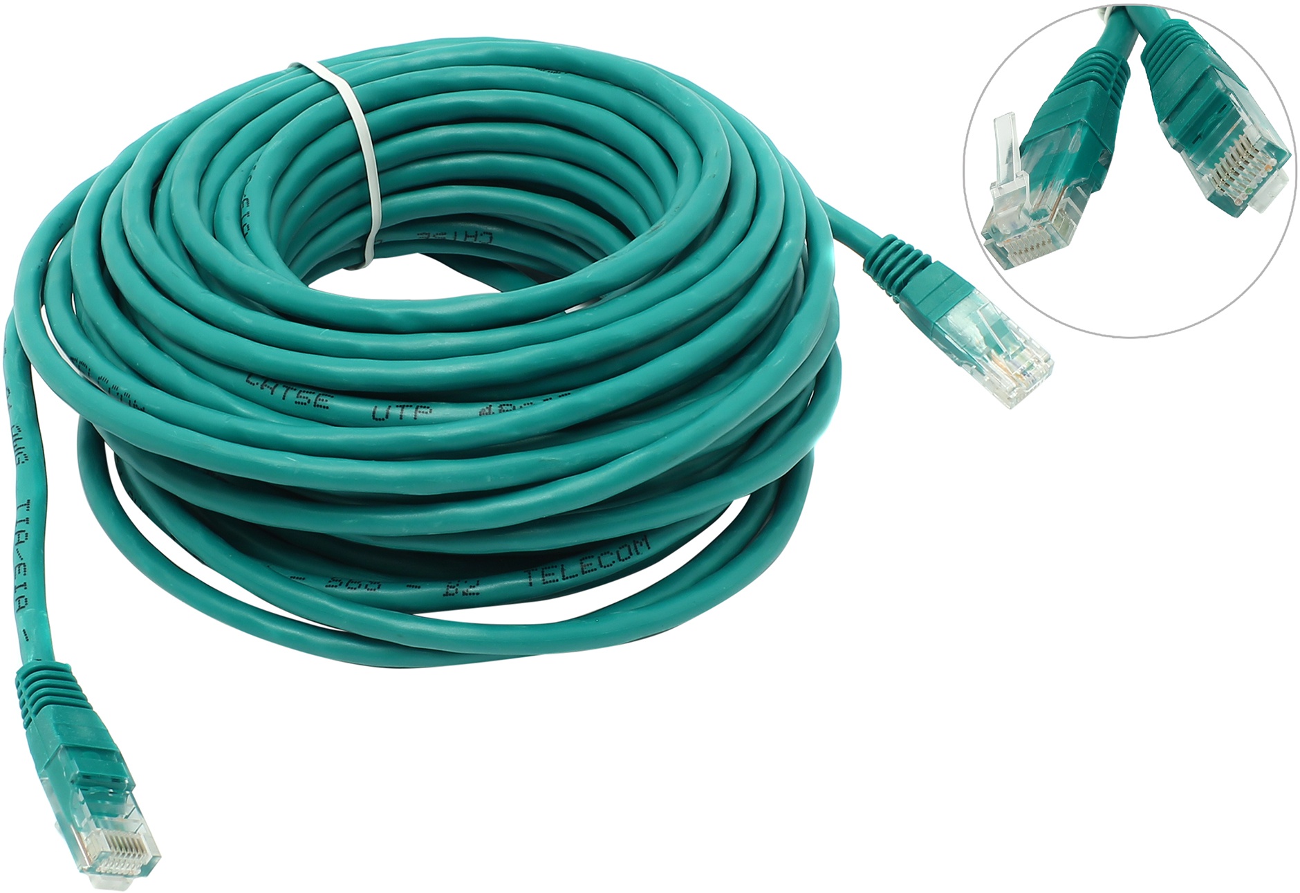 Патч-корд UTP кат5e 15м RJ45-RJ45 зеленый TELECOM NA102-G-15MNA102_GREEN_150M 425₽