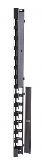 Органайзер кабельный вертикальный 42U, черный, металл, с крышкой, D9000 Eurolan (60A-18-42-01-94BL)