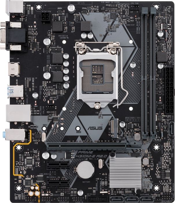 

Материнская плата ASUS PRIME H310M-E R2.0/CSM, Socket1151v2, Intel H310, 2xDDR4, PCI-Ex16, 4SATA3, 7.1-ch, GLAN, 4 USB 3.1, VGA, HDMI, mATX, Retail, PRIME H310M-E R2.0/CSM