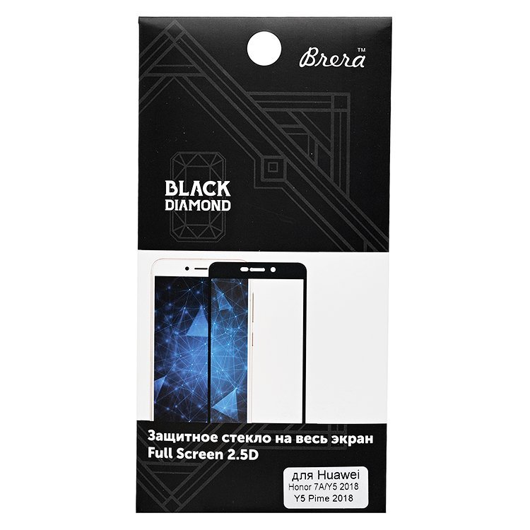 Защитное стекло Brera для смартфона Huawei Honor 7A/Y5 2018/Y5 Prime 2018 2.5D Full Screen, с белой рамкой (89008)