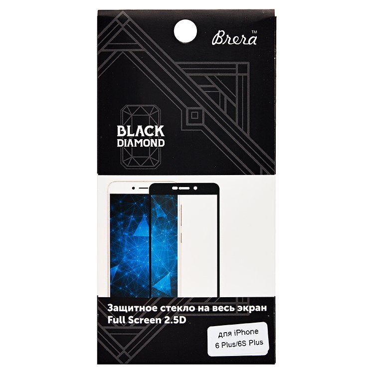

Защитное стекло Brera для экрана смартфона Apple iPhone 6 Plus/6S Plus, FullScreen, поверхность глянцевая, белая рамка, 2.5D (86127)