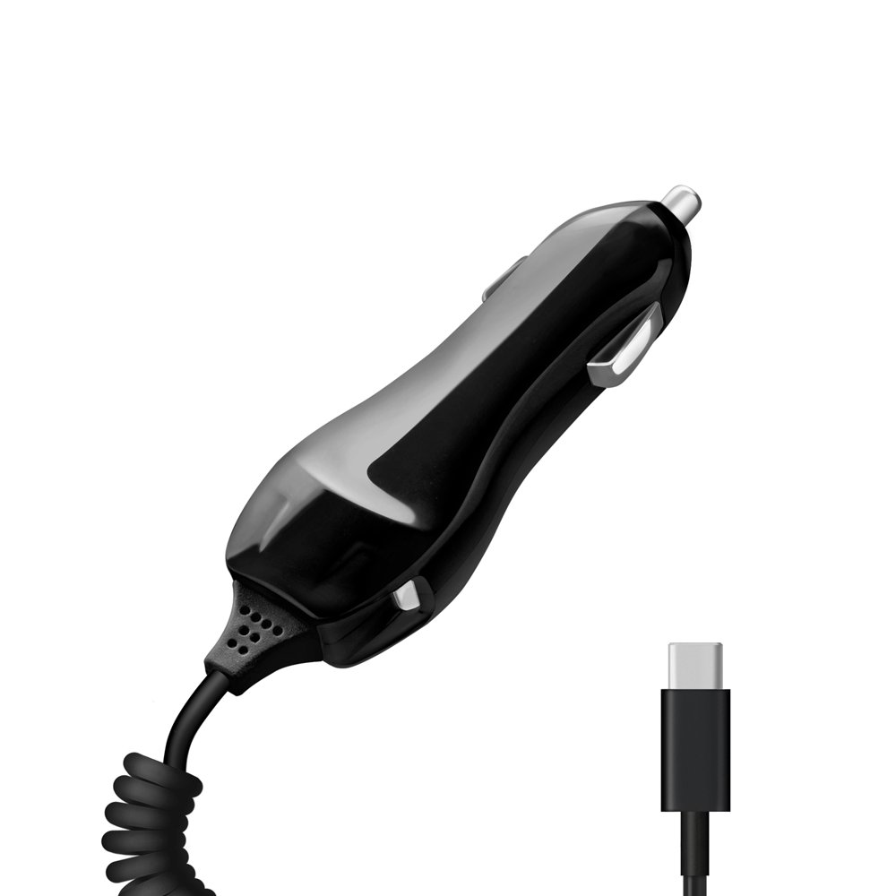 Автомобильное зарядное устройство Deppa 22132, 2.1А, кабель USB Type-C, черный