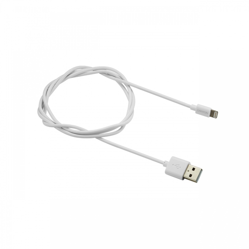 

Кабель USB-Lightning 8-pin, Canyon , 1m, белый (CNS-MFICAB01W)