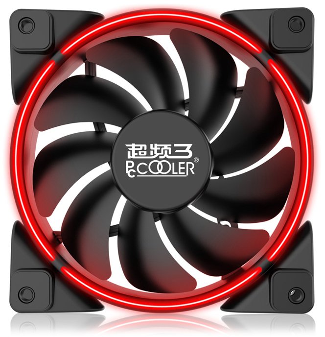 Вентилятор PCCooler CORONA Red, 120мм, 1800rpm, 31.4 дБА, 4-pin PWM, 1шт, красный (PCF_Corona_PWM_RED) - фото 1