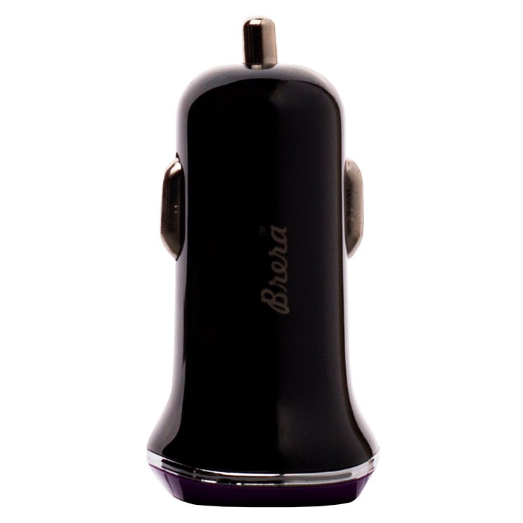 Автомобильное зарядное устройство Brera CAU2-3A, 2USB, 3A, черный/фиолетовый (35969)