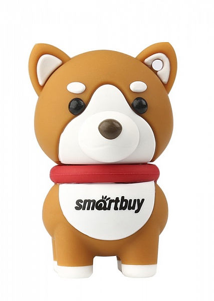 

Флешка 32Gb USB 2.0 SmartBuy Собачка Акита, белый/коричневый (SB32GBAkitaW), Собачка Акита