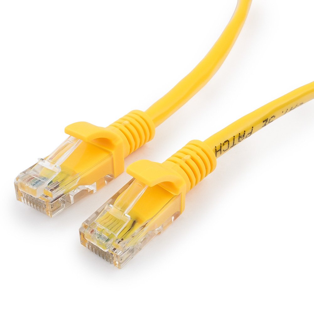 

Патч-корд UTP кат.5e, 3м, RJ45-RJ45, желтый, Cablexpert (PP12-3M/Y), PP12-3M/Y