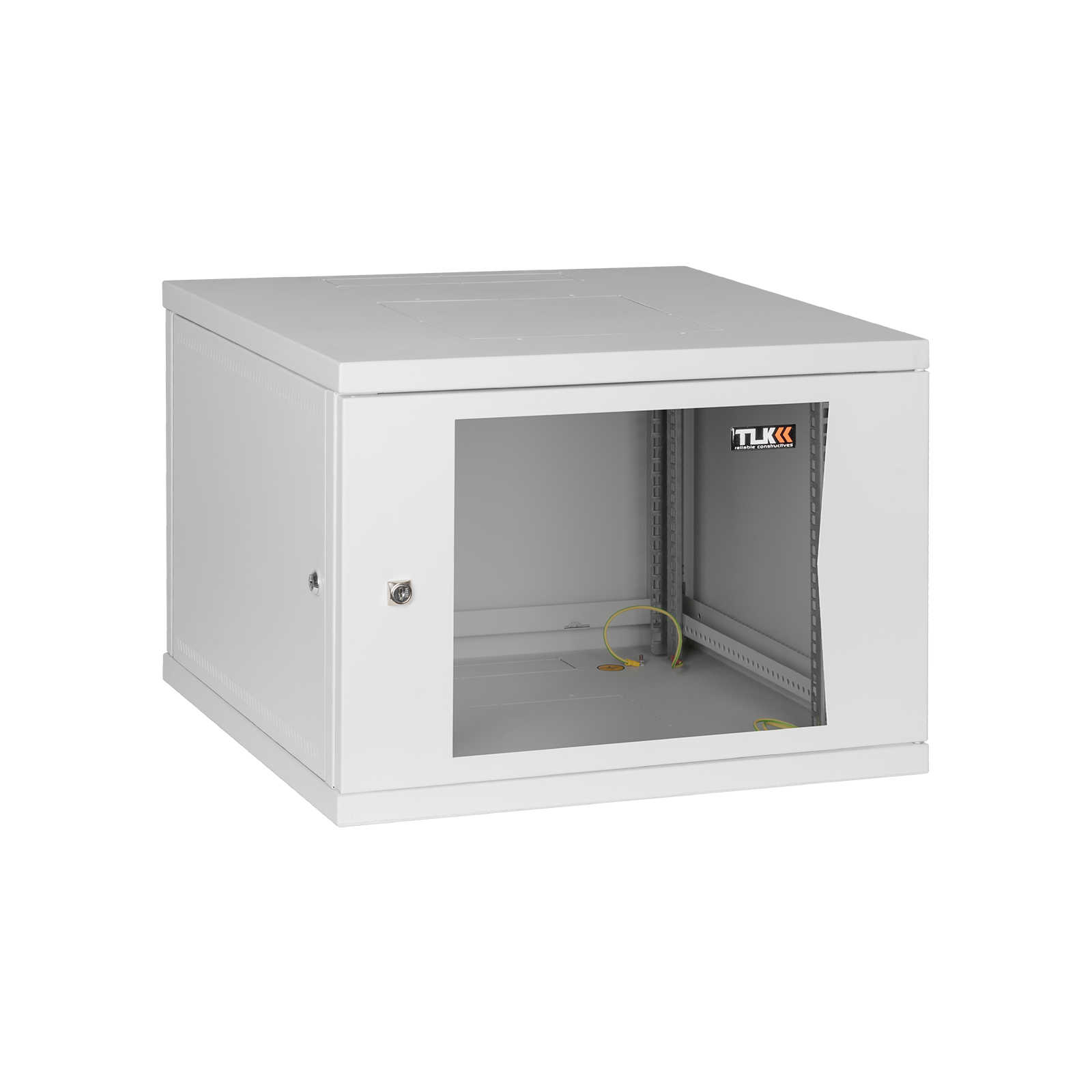 Шкаф телекоммуникационный настенный 6U 600x350 мм, стекло, серый, разборный, TLK Lite TWI-066035-R-G-GY