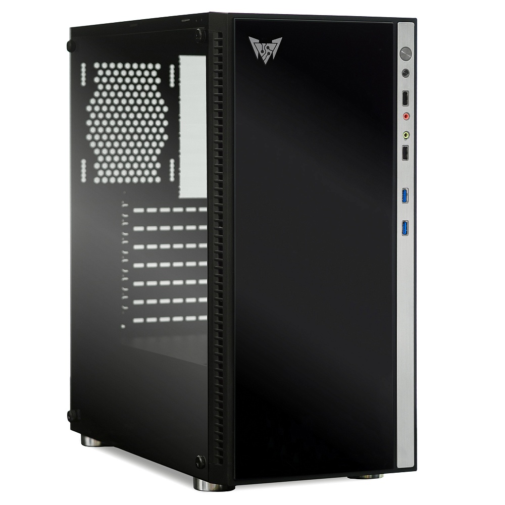 Корпус CROWN CMC-GS10Z, ATX, Midi-Tower, 2xUSB 3.0, черный, 600Вт