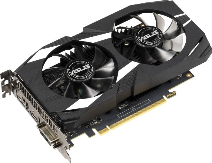 Видеокарта ASUS NVIDIA GeForce GTX1650 Dual OC, 4Gb DDR5, 128bit, PCI-E, HDMI, DP, Retail (DUAL-GTX1650-O4G) - фото 1