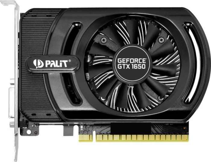 Видеокарта Palit NVIDIA GeForce GTX1650 StormX, 4Gb DDR5, 128bit, PCI-E, DVI, HDMI, Retail (NE51650006G1-1170F) - фото 1