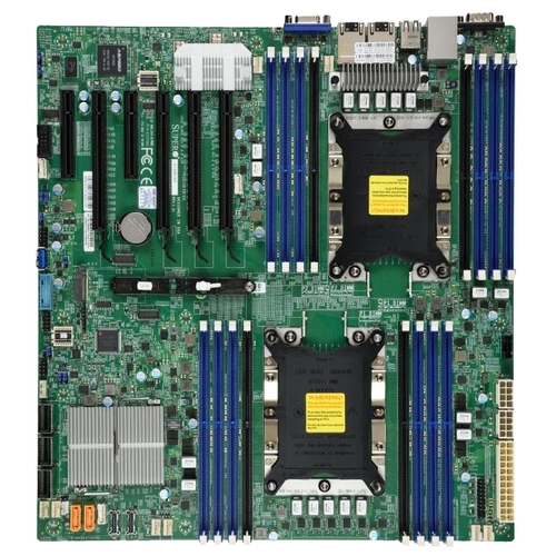 

Материнская плата Supermicro X11DPi-NT, 2xSocket3647, iC622, 16xDDR4, 4PCI-Ex16, 2PCI-Ex8, 1xM.2-PCI-E, 14SATA3 RAID 0/1/5/10, 2x10GLAN, 4xUSB 2.0, 5xUSB 3.0, VGA, E-ATX, Bulk (MBD-X11DPI-NT-B), X11DPi-NT