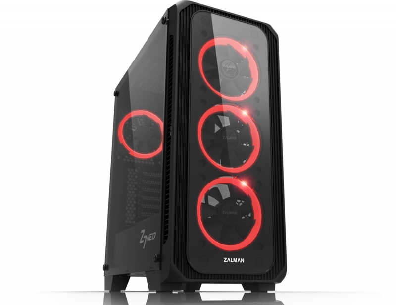 Корпус Zalman Z7 NEO, ATX, Midi-Tower, USB 3.0, RGB подсветка, черный, без БП