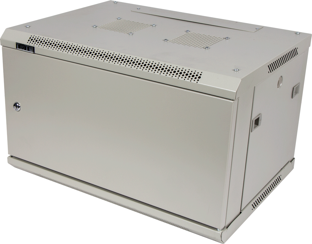 Шкаф телекоммуникационный настенный 6U 600x450, металл, серый, разборный (2 места), TWT Pro TWT-CBWPM-6U-6x4-GY