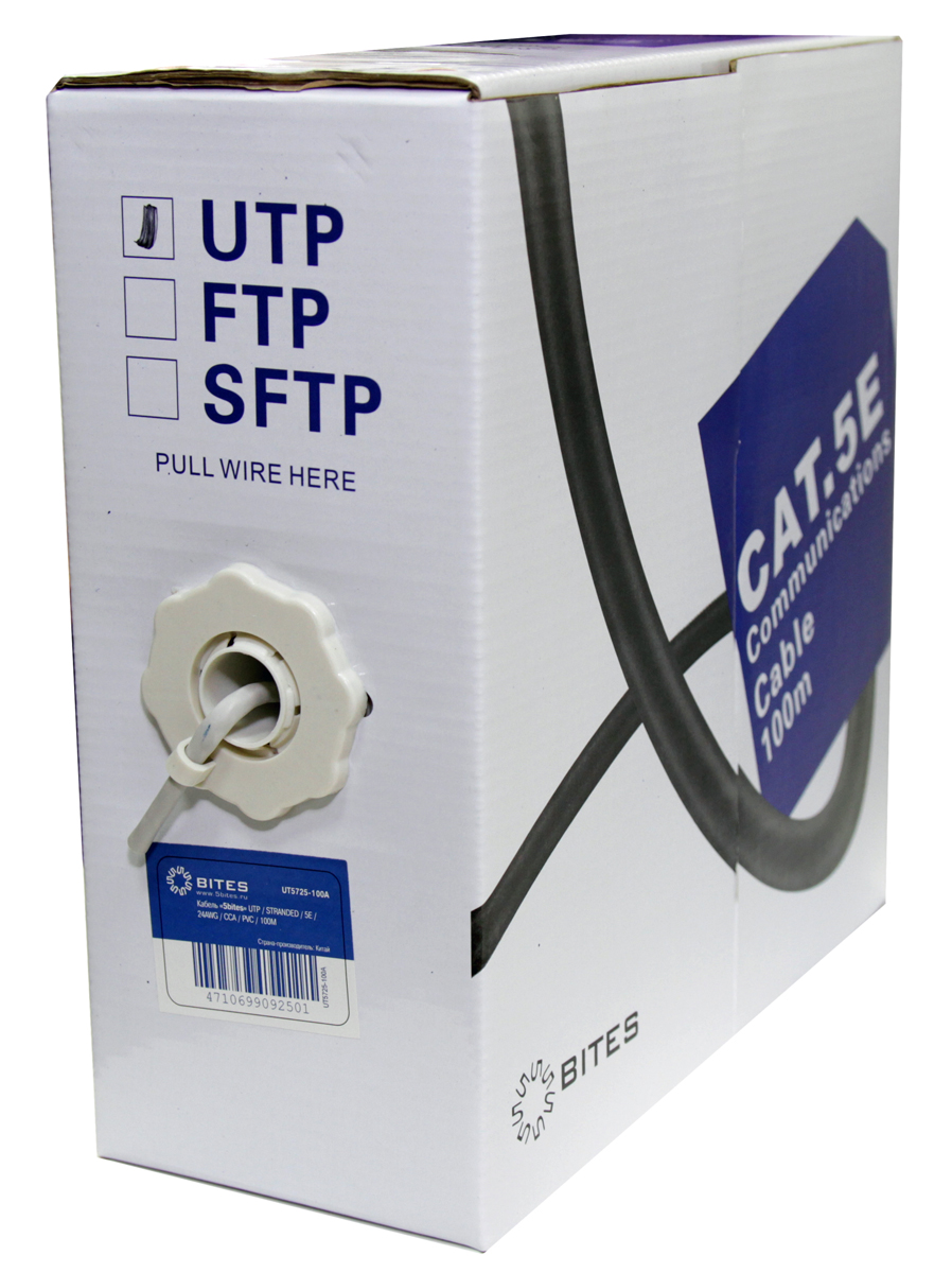 Витая пара 5BITES UTP кат.5e 4 пары CCA 100м. (UT5725-100A)