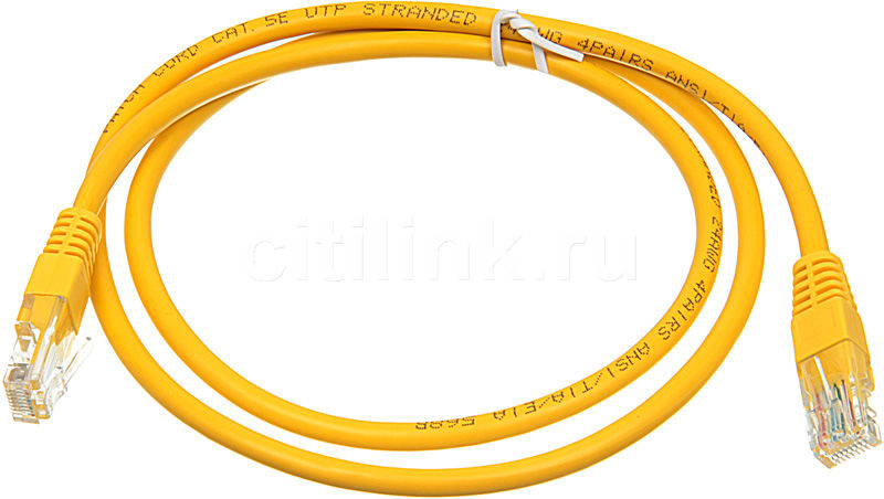 

Патч-корд UTP кат.5e, 1м, RJ45-RJ45, желтый (630497)