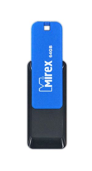 

Флешка 64Gb USB 2.0 Mirex Color Blade CITY, черный/синий (13600-FMUCIB64), CITY