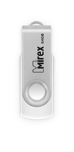 

Флешка 64Gb USB 2.0 Mirex Color Blade SWIVEL, белый (13600-FMUSWT64), SWIVEL