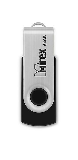 

Флешка 64Gb USB 2.0 Mirex Color Blade SWIVEL, черный (13600-FMURUS64), SWIVEL