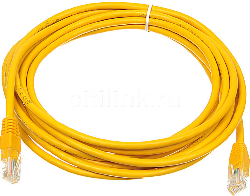 

Патч-корд UTP кат.5e, 5м, RJ45-RJ45, желтый (630510)