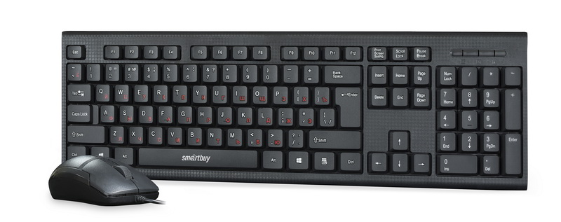 Клавиатура + мышь SmartBuy SBC-227367, USB, черный
