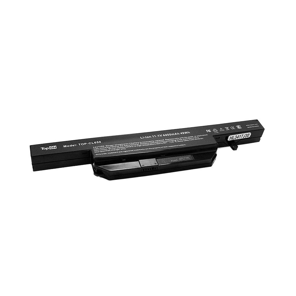 

Аккумуляторная батарея TopON для DNS, Clevo W650S, W650SH, Hasee K610C, K750D Series. 11.1V 4400mAh 49Wh. (TOP-CL650)