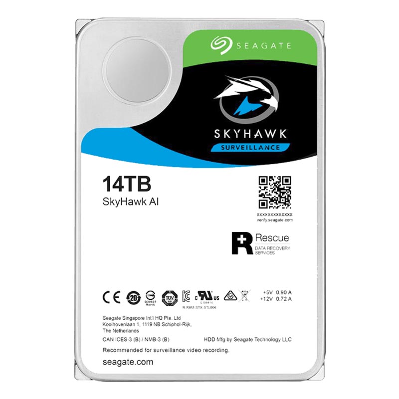 

Жесткий диск (HDD) Seagate 14Tb SkyHawk AI, 3.5", 7200rpm, 256Mb, SATA3 (ST14000VE0008)