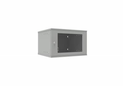 Шкаф телекоммуникационный настенный 6U 523x450, стекло, серый, разборный, SNR Lite SNR-TWC-6-GL - фото 1
