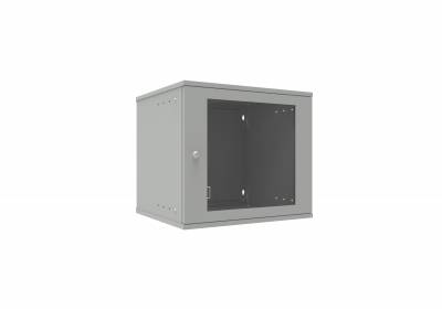 Шкаф телекоммуникационный настенный 9U 523x450, стекло, серый, разборный, SNR Lite SNR-TWC-9-GL - фото 1