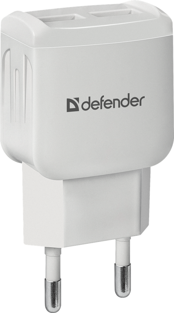 Сетевое зарядное устройство Defender EPA-13, 2USB, 2.1A, белый (83841) - фото 1