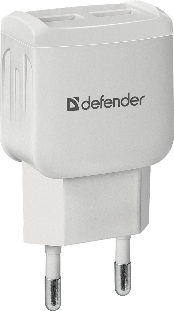 

Сетевое зарядное устройство Defender EPA-13, 2USB, 2.1A, белый (83841), EPA-13
