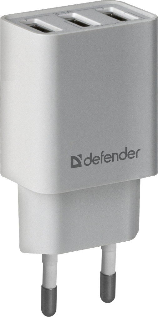 

Сетевое зарядное устройство Defender UPA-31, 3USB, 3.1A, белый (83587), UPA-31