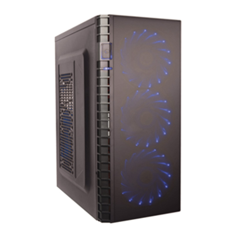 Корпус ExeGate EVO-7216, ATX, Midi-Tower, USB 3.0, черный/синий, 700Вт (EX278420RUS)