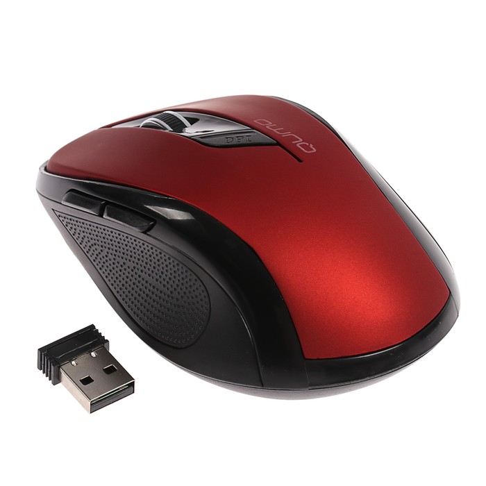 

Мышь беспроводная Qumo Office Line Red M62, 1600dpi, оптическая светодиодная, USB, красный (24359), Office Line Red M62