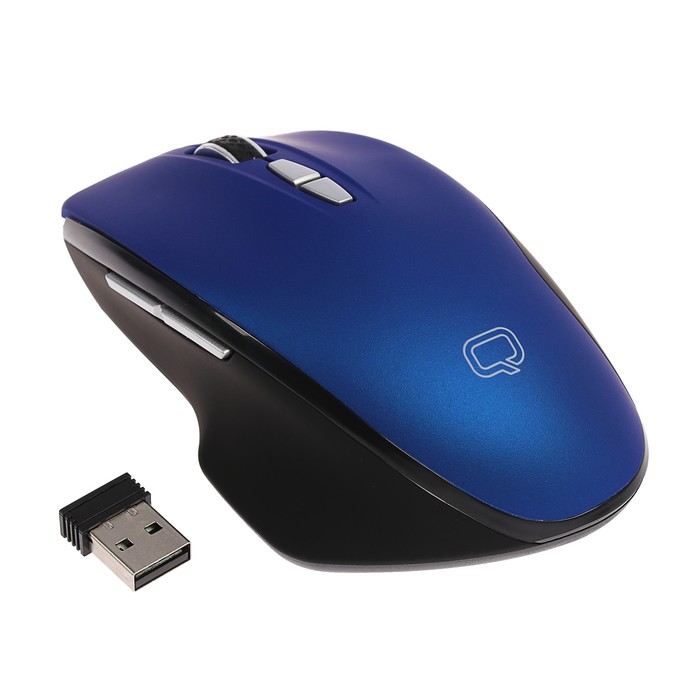 

Мышь беспроводная Qumo Office Mystery M60, 1600dpi, оптическая светодиодная, USB, синий (24279), Office Mystery M60