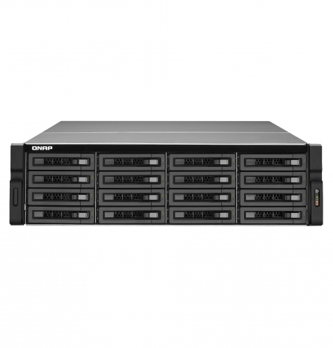 

Сетевой накопитель (NAS) QNAP TVS-1672XU-RP-i3-8G, слоты 16x2.5"/3.5" SATA 6Gb/s, 4x1 Гбит + 2x10 Гбит/с SFP+, HDMI, 6xUSB 3.0, Intel Core i3-8100/4x3.6GHz, DDR4 8Gb, RAID 0/1/5/6/10, (TVS-1672XU-RP-i3-8G), Черный, TVS-1672XU-RP-i3-8G