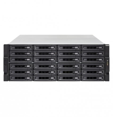 

Сетевой накопитель (NAS) QNAP TS-2483XU-RP-E2136-16G, слоты 24x2.5"/3.5" SATA 6Gb/s, 4x1 Гбит + 2x10 Гбит/с SFP+, 6xUSB 3.0, Intel Xeon E-2136 /6x3.3GHz, DDR4 16Gb, RAID 0/1/5/6/10, (TS-2483XU-RP-E2136-16G), Черный, TS-2483XU-RP-E2136-16G