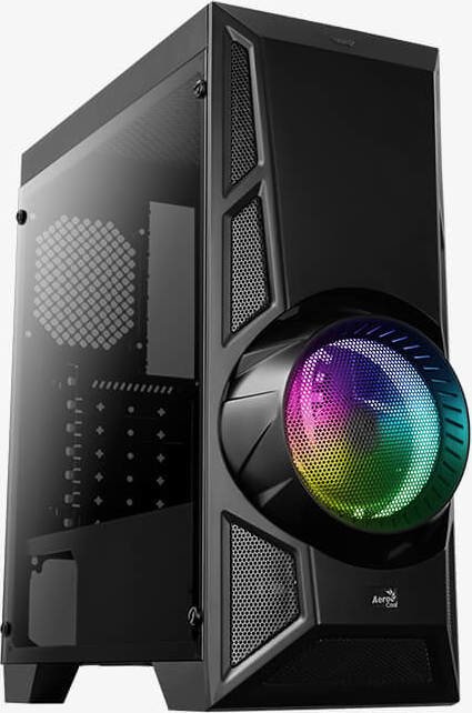 Корпус AeroCool Aero Engine RGB, ATX, Midi-Tower, USB 3.0, черный, без БП (4718009156371)