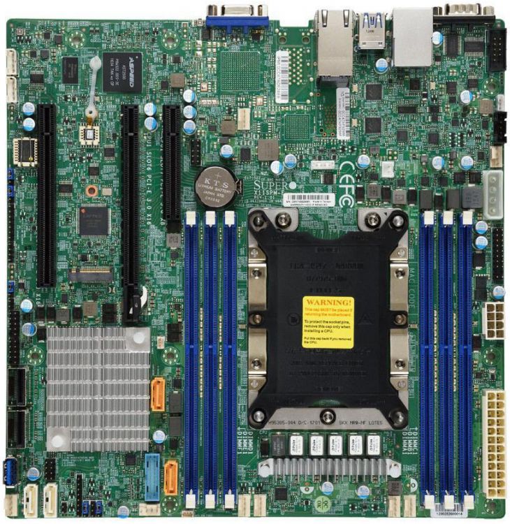 

Материнская плата Supermicro X11SPM-F, 1xSocket3647, iC621, 6xDDR4, 2PCI-Ex16, PCI-Ex8, 1xM.2, 12SATA3 RAID 0/1/5/10, 2GLAN, 6xUSB 2.0, 5xUSB 3.0, VGA, mATX, Retail (MBD-X11SPM-F-O), X11SPM-F