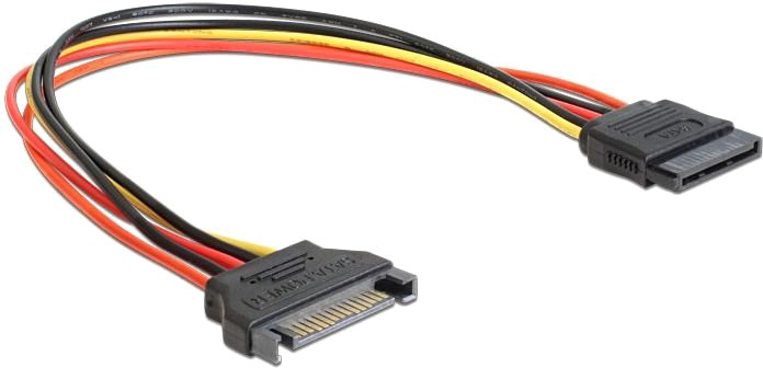 Кабель-удлинитель питания SATA 15-pin(M)-SATA 15-pin(F) Cablexpert 50 см