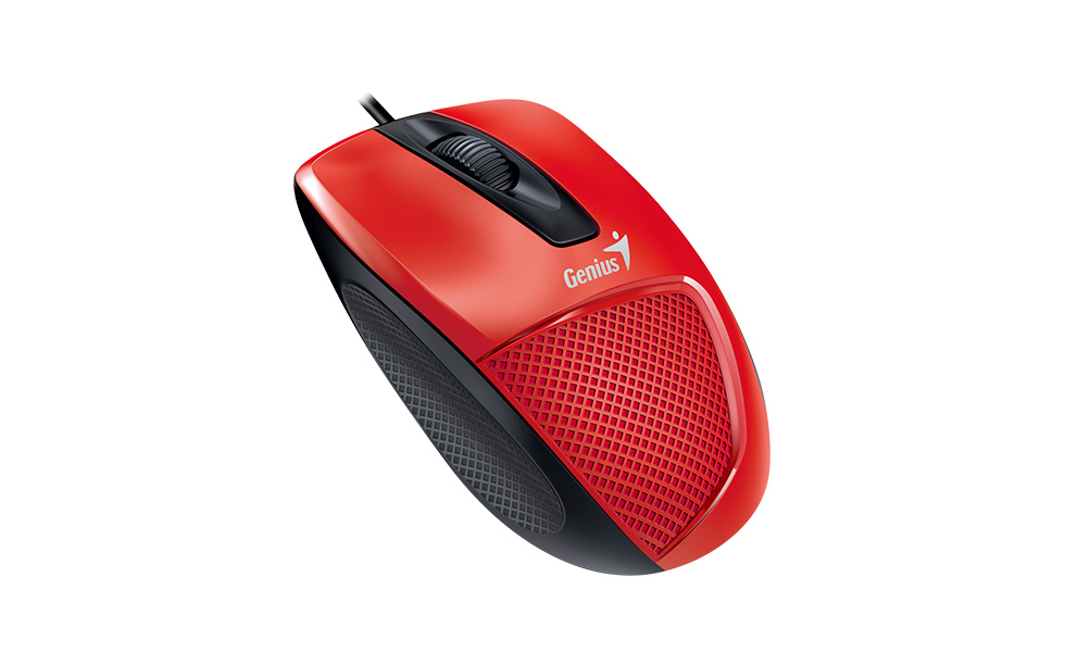 Мышь проводная Genius DX-150X, оптическая светодиодная, USB, черный/красный