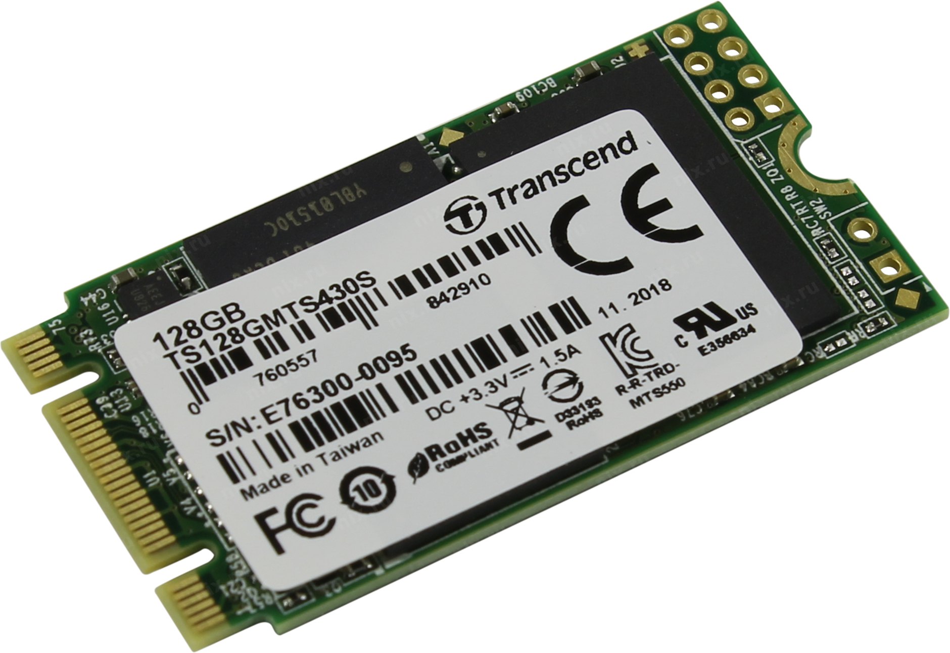 

Твердотельный накопитель (SSD) Transcend 128Gb 430S, 2242, M.2 (TS128GMTS430S)