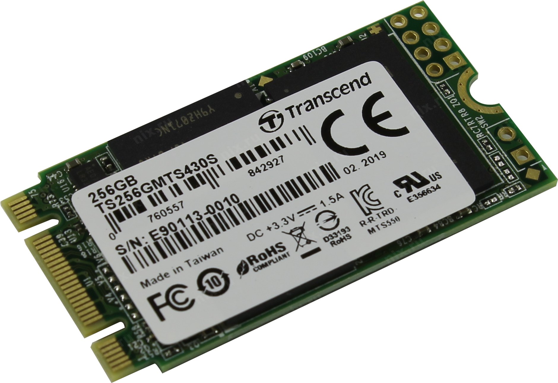 

Твердотельный накопитель (SSD) Transcend 256Gb 430S, 2242, M.2 (TS256GMTS430S)