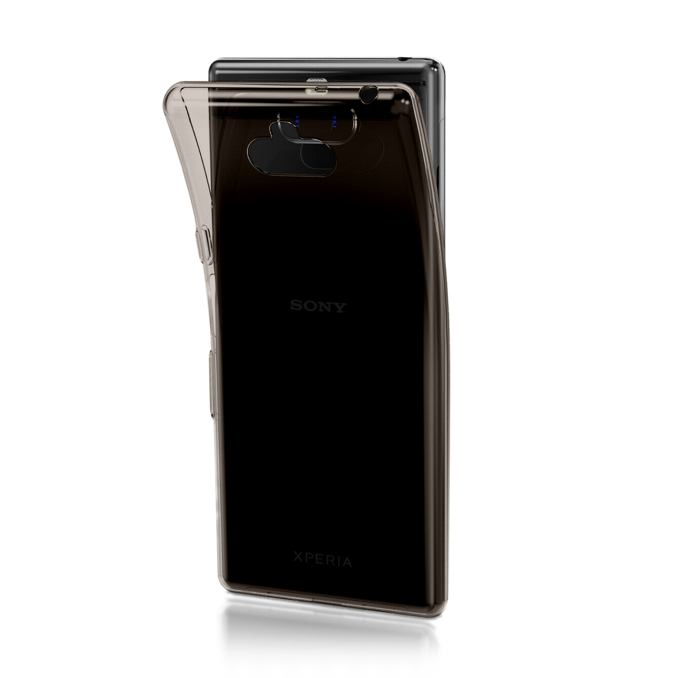 Чехол-накладка BROSCO для смартфона Sony Xperia 10 Plus, силикон, прозрачный/тонированный (10P-TPU-BLACK)