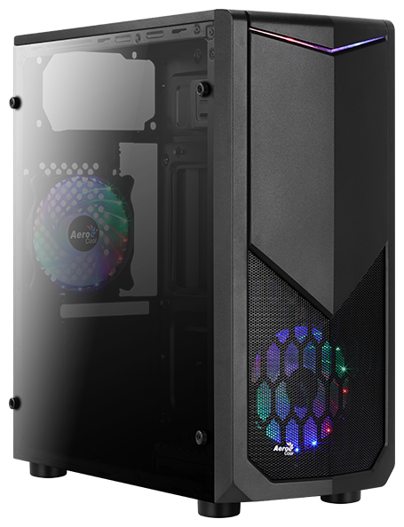 Корпус AeroCool Tomahawk-A Black, Midi-Tower, без БП, черный